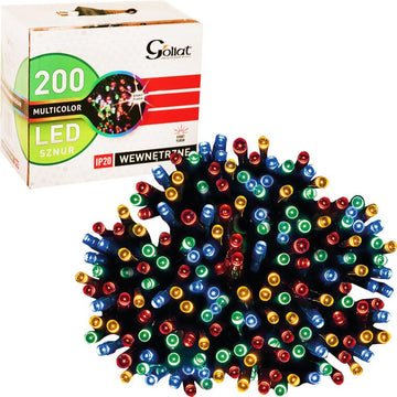 Lampki choinkowe 200 LED multikolor – do wnętrz