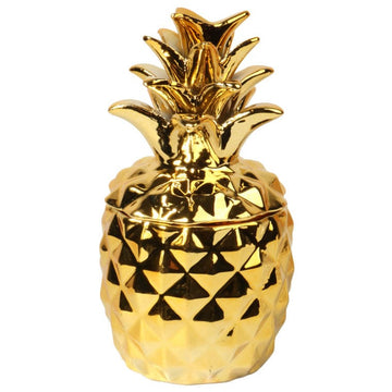 Ceramiczna szkatułka Ananas – złota, mała