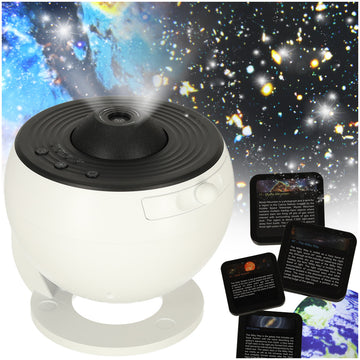 Projektor gwiazd LED — planetarium 12 dysków, obrót 360° i timer