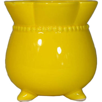 Osłonka ceramiczna żółta 11 × 11 cm GOLIAT