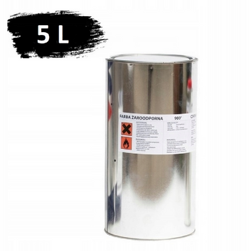 Farba żaroodporna do kominka 5 l – czarna, do 900°C
