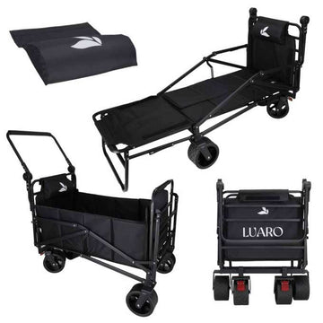 Wózek transportowy LUARO z funkcją leżaka 2w1 — składany, 100 l