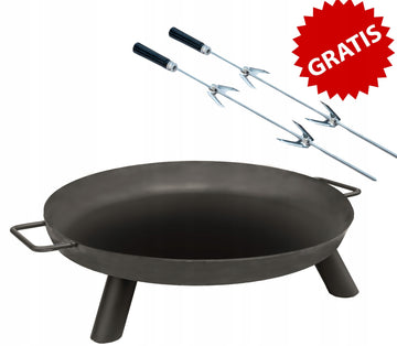 Palenisko ogrodowe stalowe 70 cm, blacha 2 mm + 2 rożna
