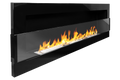 Biokominek wiszący z szybą 1200 × 400 czarny połysk – NOIRHOME