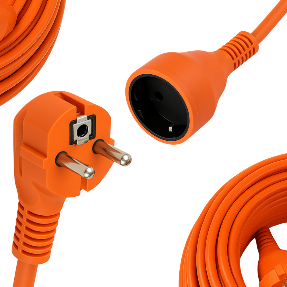 PRZEDŁUŻACZ ZASILAJĄCY SIECIOWY 50M POMARAŃCZOWY Z UZIEMIENIEM 3 × 1,5 mm²