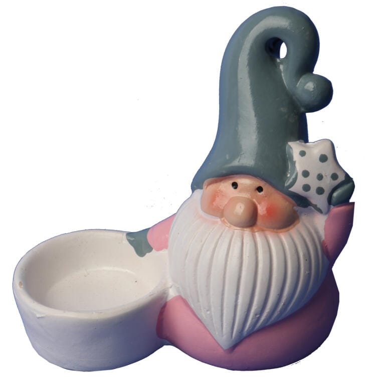 Ceramiczny Mikołaj ze świecznikiem na tealight