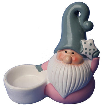 Ceramiczny Mikołaj ze świecznikiem tealight – dekoracja świąteczna