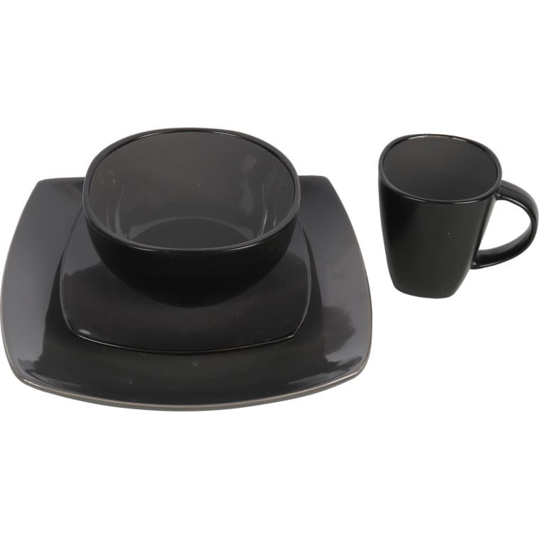 Czteroelementowy komplet ceramicznej zastawy stołowej