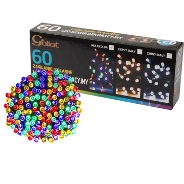 Solarna girlanda 60 LED multikolor – do ogrodu i na choinkę
