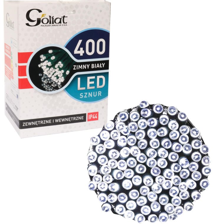 Lampki choinkowe 400 LED IP44 zimna biel
