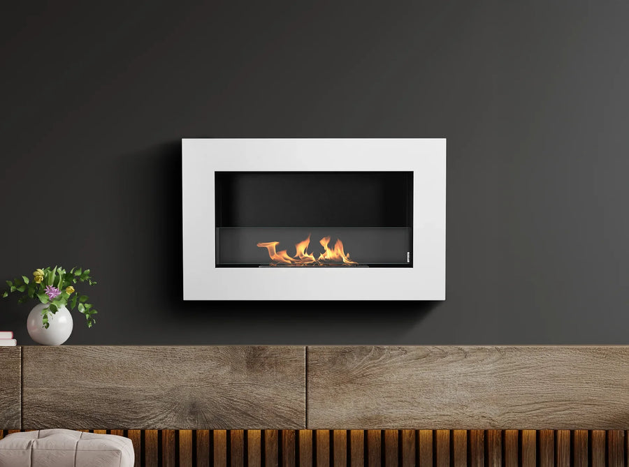 Biokominek wiszący 650 × 400 Box – biały