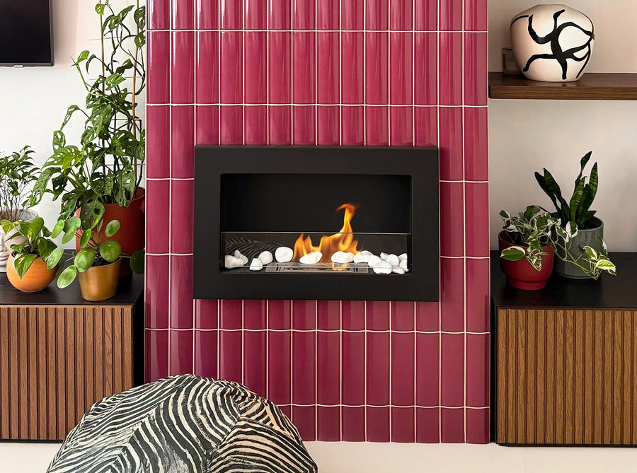 Biokominek wiszący 650 × 400 Slim – czarny mat