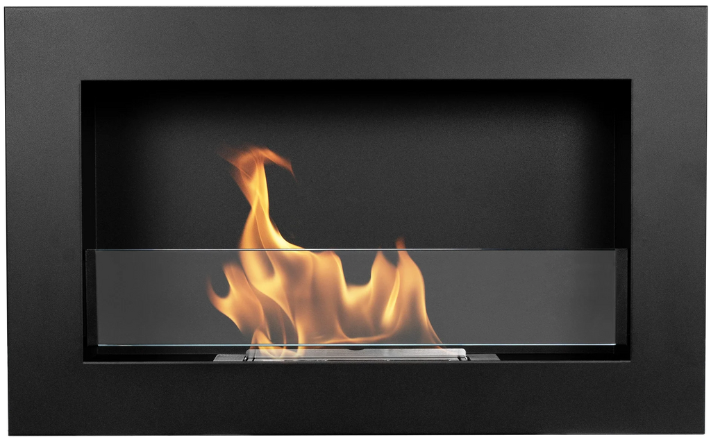 Biokominek wiszący 650 × 400 Slim czarny mat z szybą – ujęcie produktu producenta