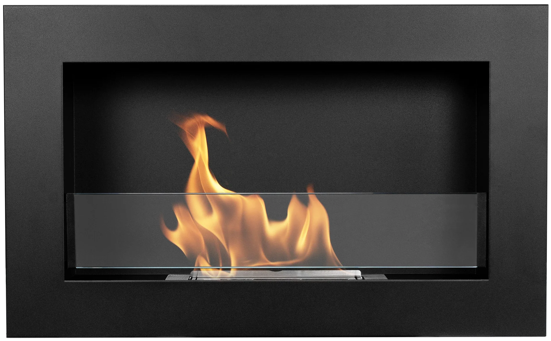 Biokominek wiszący 650 × 400 Slim czarny mat z szybą – ujęcie produktu producenta