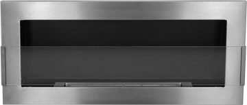 Biokominek wiszący z szybą 900 × 400 – inox srebrny