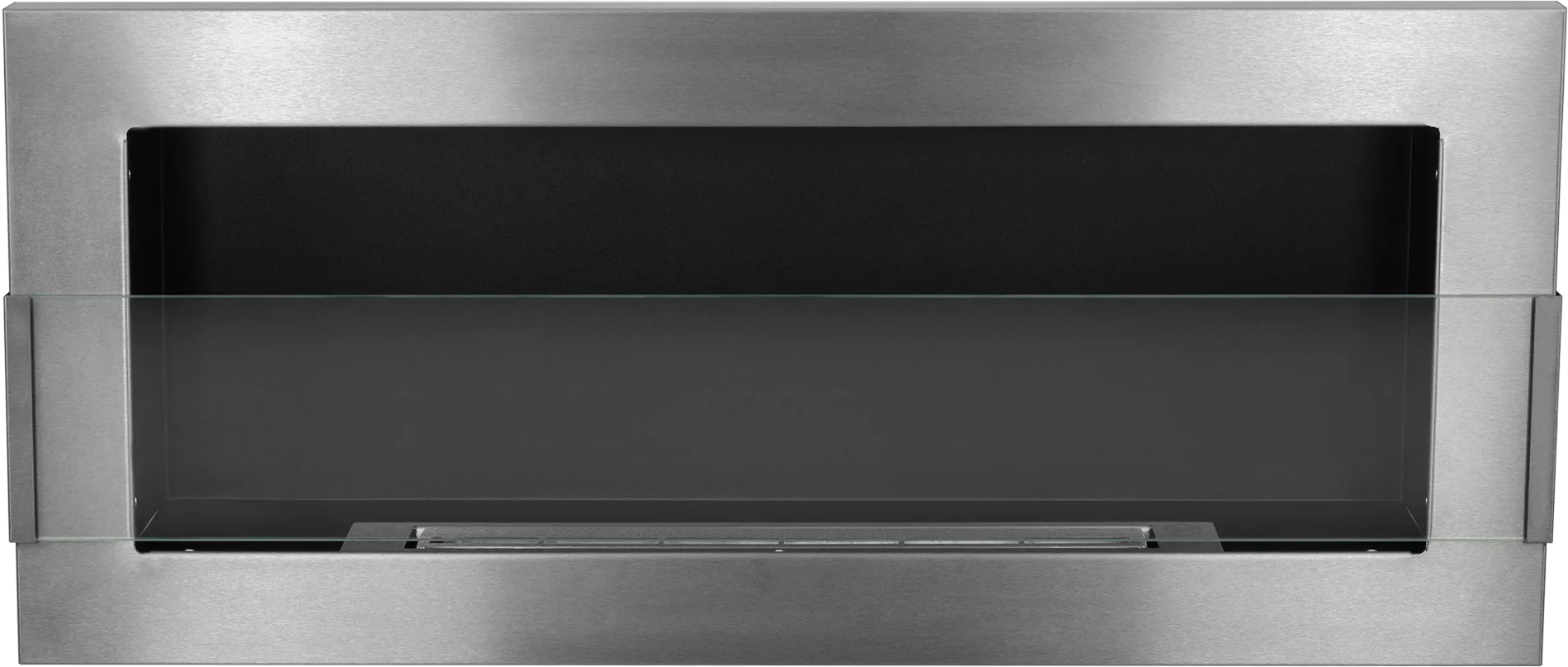 Biokominek wiszący z szybą 900x400 inox – ujęcie produktu producenta