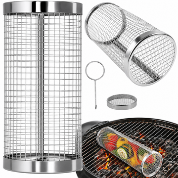 Koszyk grillowy stalowy 21 × 10 cm – do warzyw i ryb
