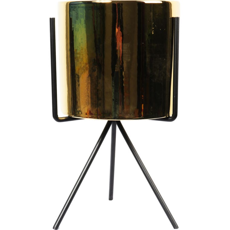 Osłonka ceramiczna złota na metalowym trójnogu GOLIAT DEC-1 30 × 16 cm