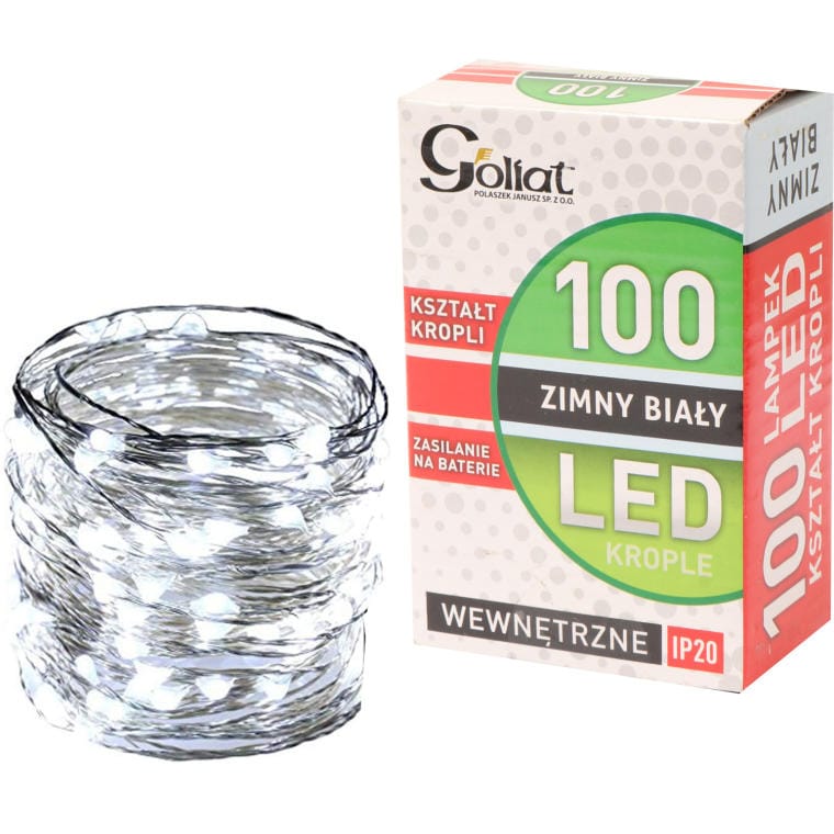 Girlanda 100 LED na drucie zimna biel
