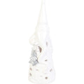 Biały ceramiczny lampion Mikołaj z choinką 24 cm