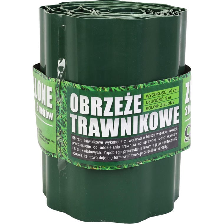 Zielone elastyczne obrzeże trawnika 9 m