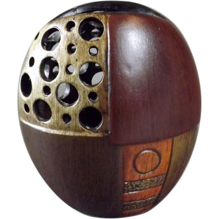 Ceramiczny wazon w odcieniach brązu 18 na 15 na 9 cm