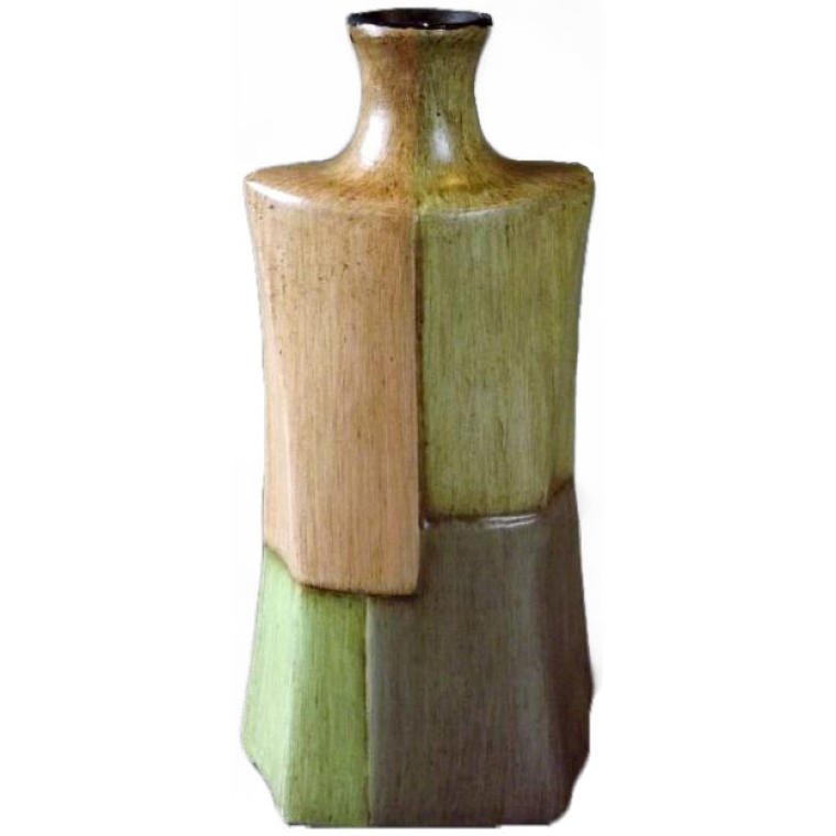 Ceramiczny wazon Tropicana zielono-pomarańczowy 23 cm