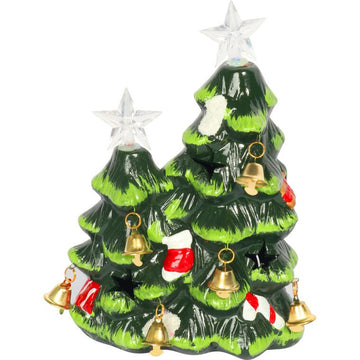 Ceramiczna choinka LED 19 cm – dekoracja świąteczna
