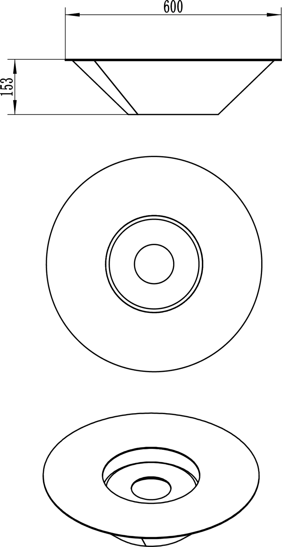 Biokominek Universe czarny – wymiary