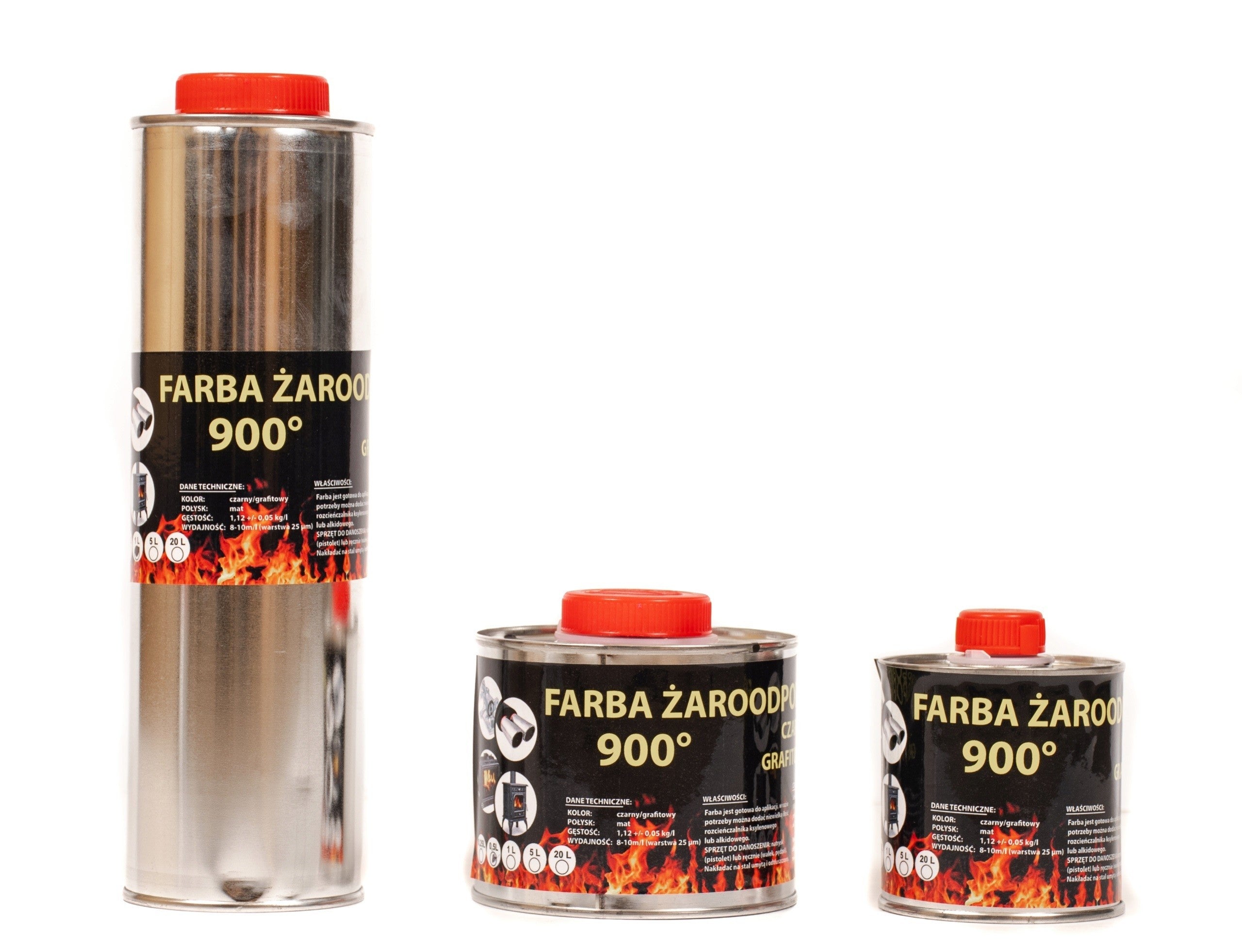 Farba 5L Kominkowa Lakier Żaroodporna do Kominków Grafitowa Trwała 900c — zdjęcie 2
