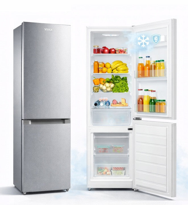 Lodówka Dwudrzwiowa 180 cm 262L Low Frost INOX 39 dB Vivax CF-259ELF S