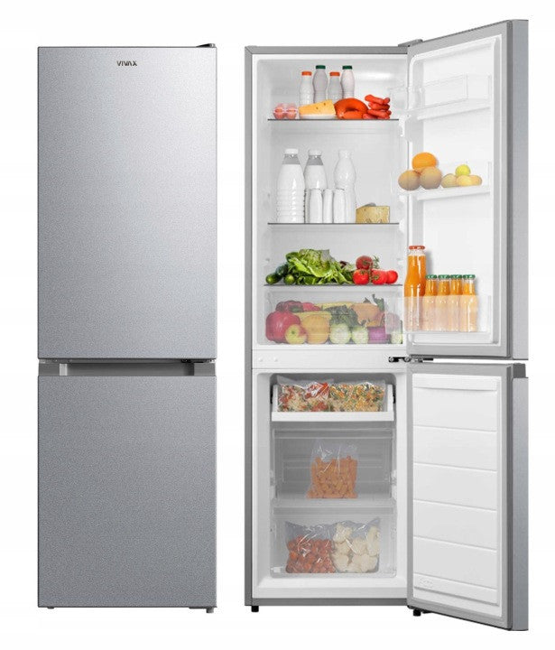 Lodówka Dwudrzwiowa Lov Frost 152 cm 174L INOX 39dB Zamrażarka ViVAX