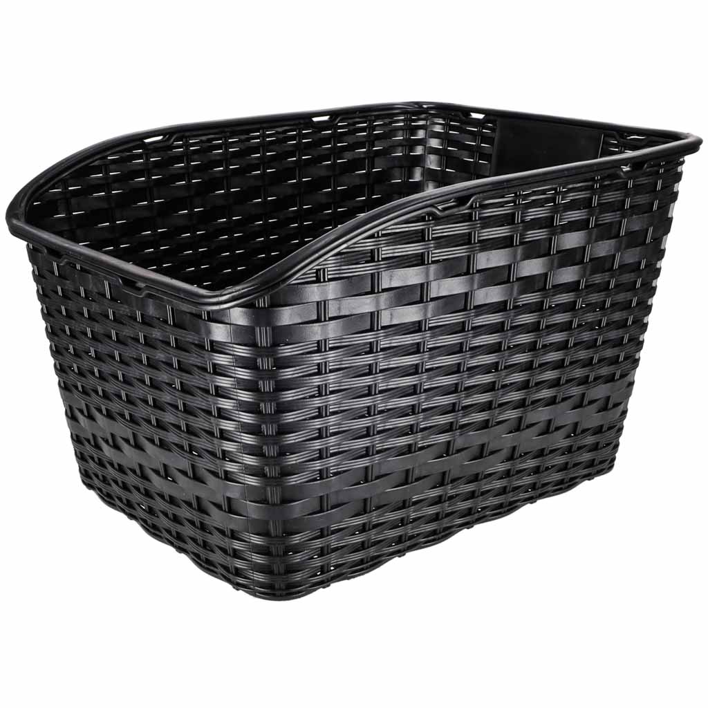 Koszyk rowerowy tylny — rattanowy z odblaskiem — zdjęcie 3