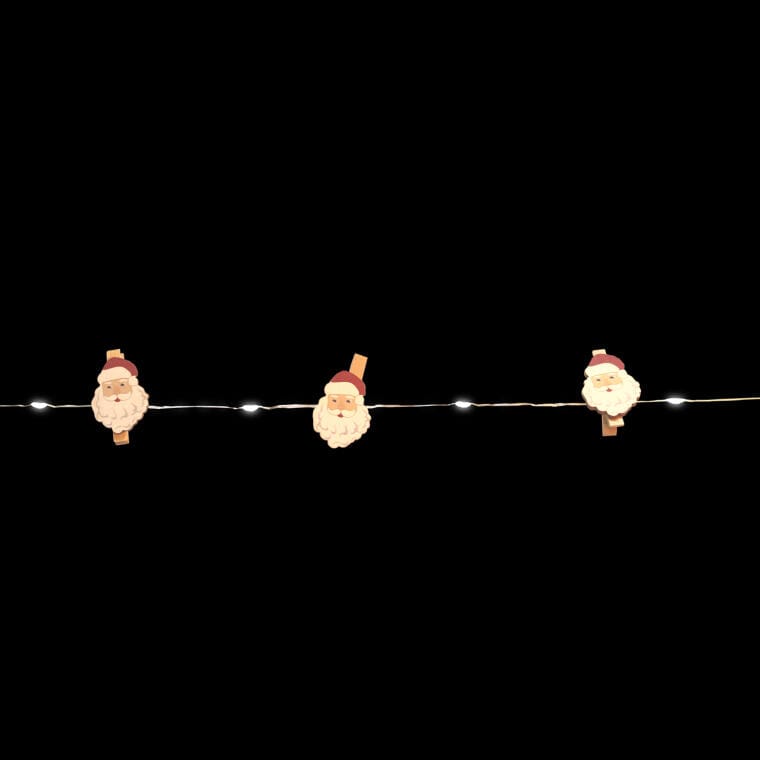 Girlanda świąteczna 20 LED z klamerkami Mikołaje — oryginalna fotografia Goliat, ujęcie 3