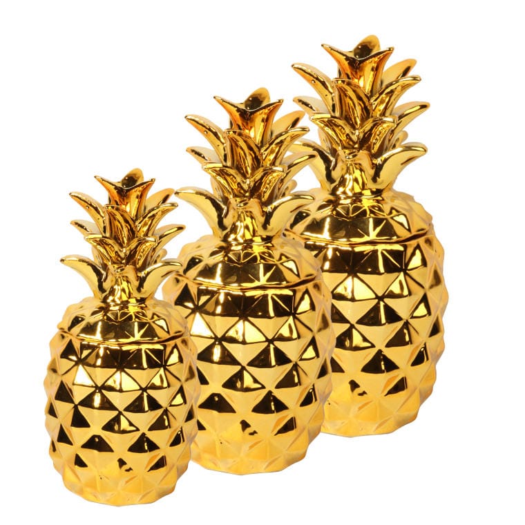 Ceramiczna szkatułka Ananas Goliat AN-1, złota duża – oryginalne dodatkowe ujęcie