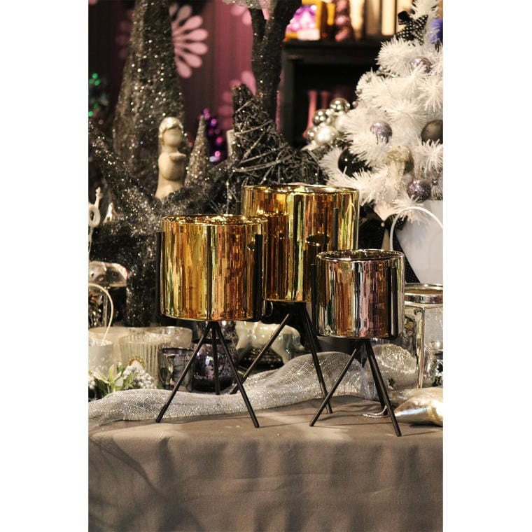 Osłonka ceramiczna złota na metalowym trójnogu 30 × 16 cm GOLIAT — autentyczne dodatkowe ujęcie produktu Goliat DEC-1, fotografia 4