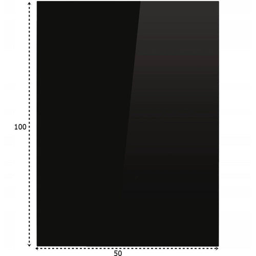 Czarna podstawa szklana hartowana pod kominek 100 × 50 cm