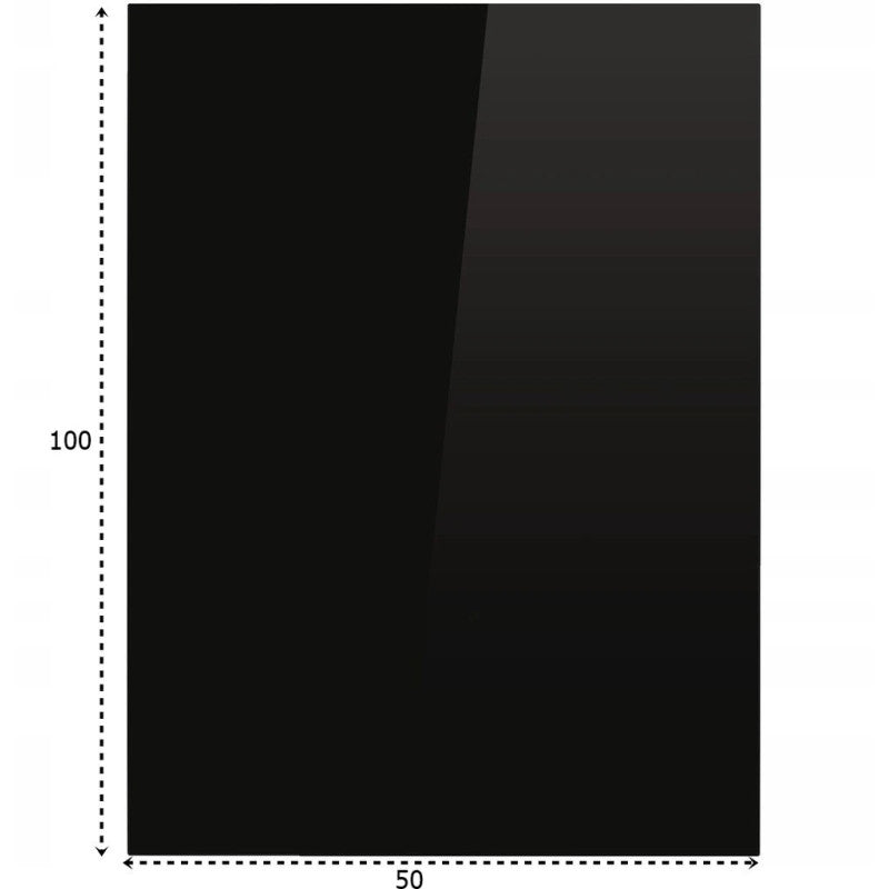Podstawa szklana hartowana pod piec lub kominek 100 × 50 cm – czarna