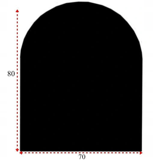 Czarna podstawa szklana hartowana pod kominek 80 × 70 cm