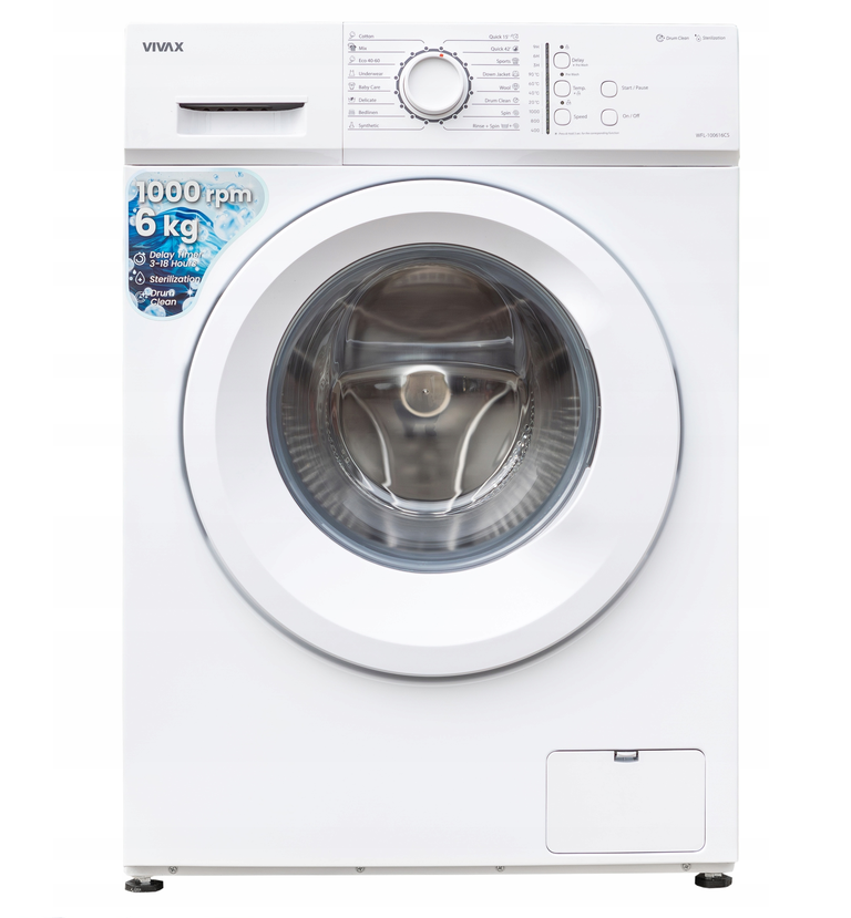 Pralka Automatyczna Slim Vivax 6 kg 1000 obr./min. 16 programów Drum Clean
