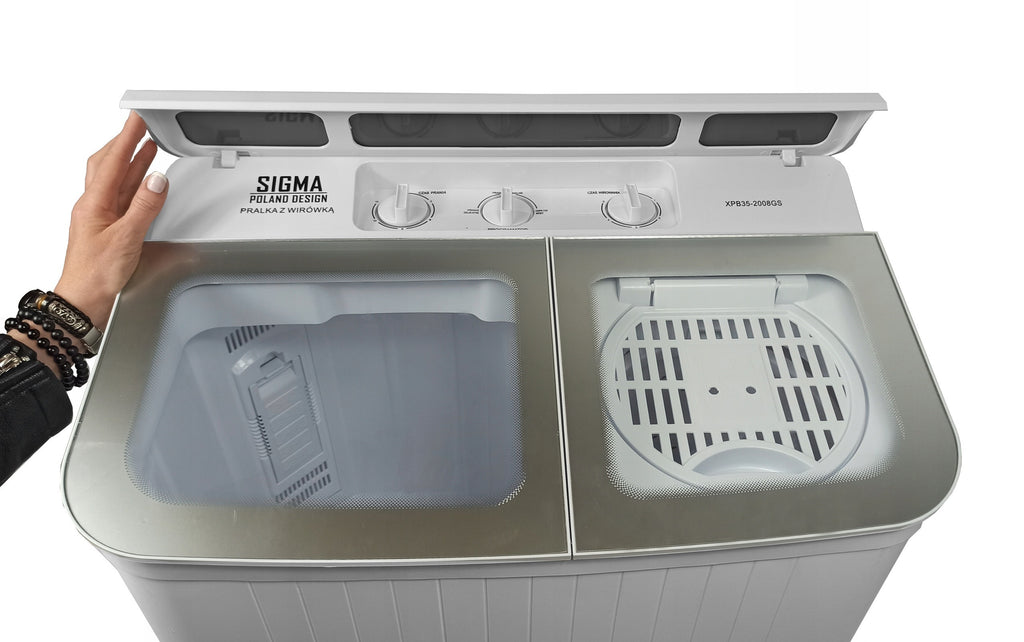 Pralka wirnikowa z wirówką 5 kg + 2 kg 1000 obr/min, Timer, Pralko-wirówka na działkę — zdjęcie 3