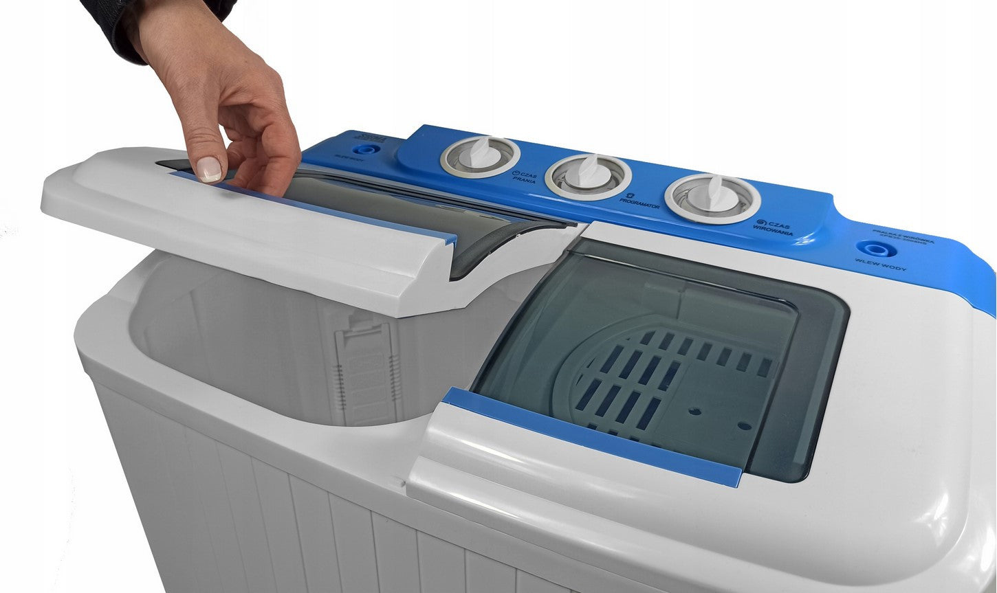 Pralka wirnikowa z wirówką Sigma 5kg + 2kg, Pralka na działkę, Timer, — zdjęcie 4