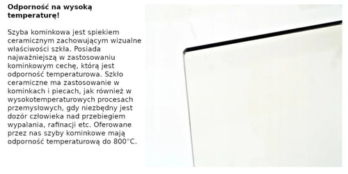 Szyba kominkowa żaroodporna 59 × 38 cm, grubość 4 mm – widok produktu