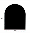 Czarna podstawa szklana hartowana pod kominek 100 × 100 cm – łuk