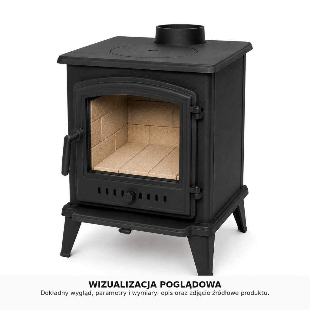 Piec szamotowy APOLLO 6 cegieł – wizualizacja poglądowa, parametry w opisie produktu