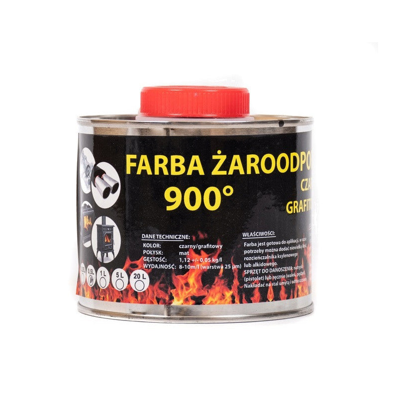 Farba żaroodporna czarna 0,5 L – ujęcie produktu