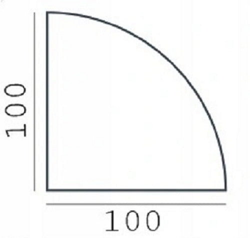 Narożna podstawa szklana pod kominek 100 × 100 cm