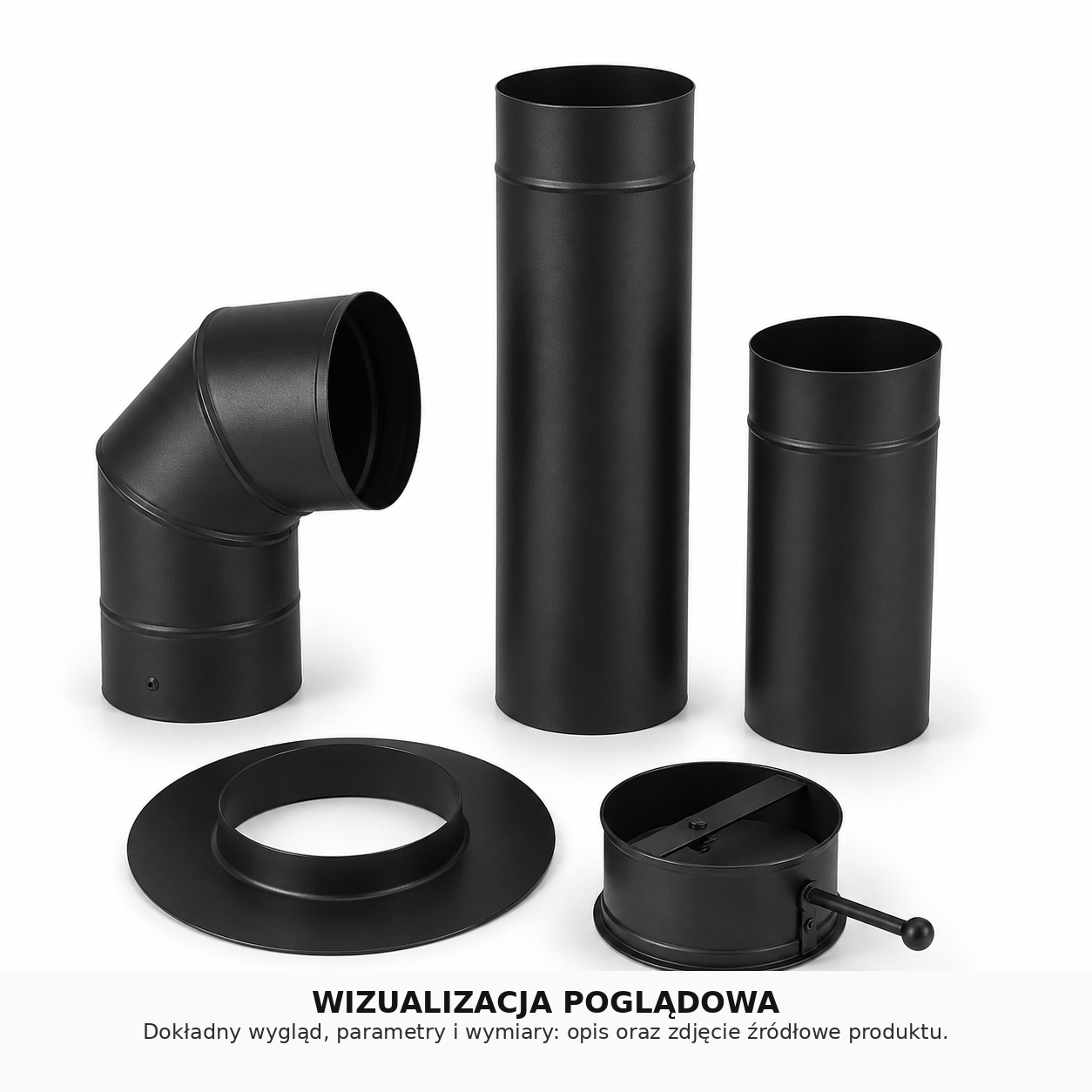 Zestaw rur przyłączeniowych fi 130 – wizualizacja poglądowa, parametry w opisie produktu