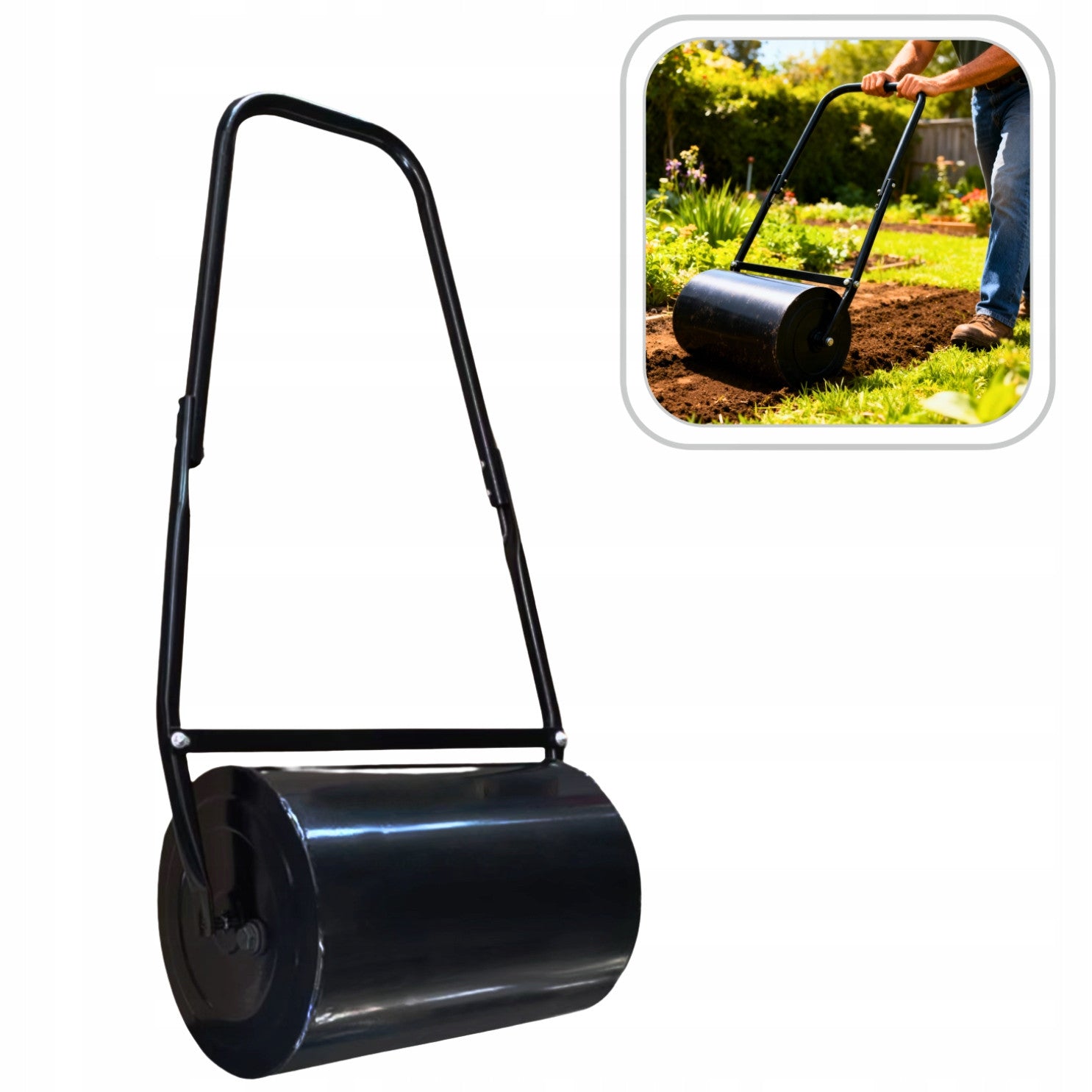 Walec ogrodowy do trawnika 42 cm | 60 kg | Rękawiczki GRATIS — zdjęcie 2