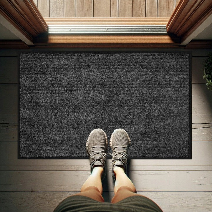 Wycieraczka pod drzwi 60 x 90 cm Szary Antypoślizgowa Gumowa do Butów
